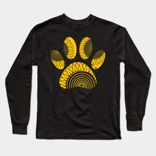 Yellow Sunflower Dog Paw Print Long Sleeve T-Shirt